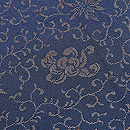 紺色漆織変わり菊唐草小紋