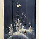 雪持ち若松に雀文様付下