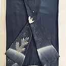 雪持ち若松に雀文様付下