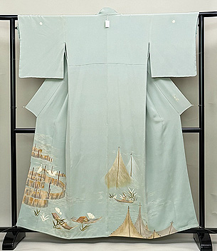 大彦製 水辺風景色留袖