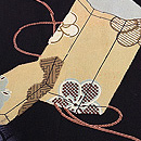 青海波に楓と貝桶文様付下