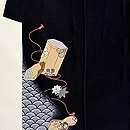 青海波に楓と貝桶文様付下