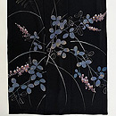 黒地紋錦紗秋草文様単衣付下