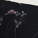 黒地紋錦紗秋草文様単衣付下