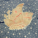 松原工房 網目ドットに揚羽蝶文様袷付下