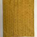 本場結城 80亀甲麻の葉文様袷 証紙付