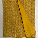 本場結城 80亀甲麻の葉文様袷 証紙付