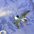 荒磯にカモメ文様の単衣付下