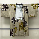 海松色地杢目絞りに大胆な渦巻きの長羽織　正面