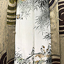 海松色地杢目絞りに大胆な渦巻きの長羽織　羽裏