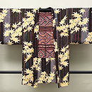 カラフル縞に紅葉文様の縮緬羽織　正面