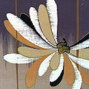 茶鼠に濃紫、團十郎茶の地に、大きな菊を染めた羽織　質感・風合