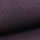 紺に赤の2本縞結城紬