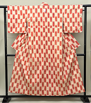 大きな刷毛目絣紬