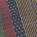 縞文様織り出し単衣信州紬