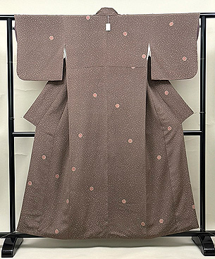 ドットに丸紋の小紋袷