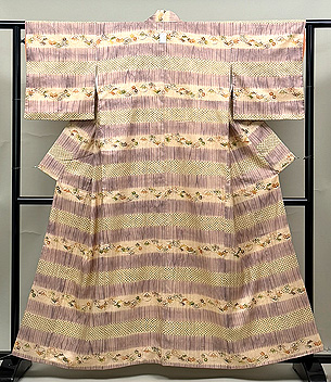 絞りと型絵染めの訪問着