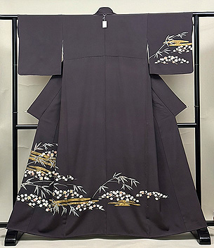 鉄紺色秋の訪問着
