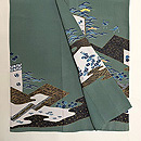 5代目田端喜八作 お召茶色慶長文様の訪問着