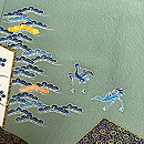 5代目田端喜八作 お召茶色慶長文様の訪問着