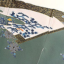 5代目田端喜八作 お召茶色慶長文様の訪問着