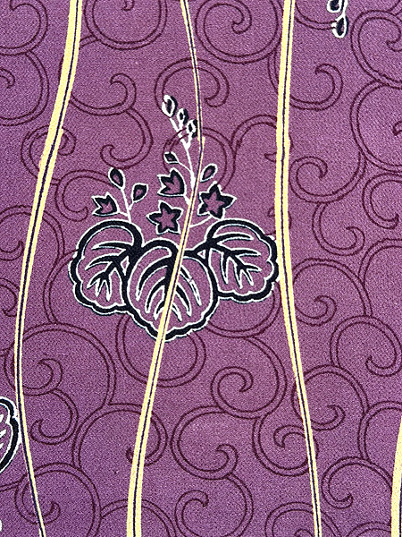 アンティークの染め紬 カラフルな立涌 アンティークの染め紬 カラフルな立涌 アンティークの染め紬