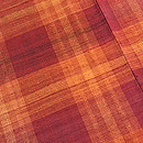 紅柄色格子の郡上紬