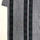 小花文様絣入り結城縮80亀甲