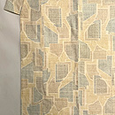 鳥の子色100亀甲幾何学文様本場結城紬