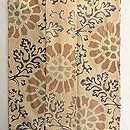 大輪花唐草文様型染め木綿小紋