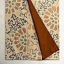 大輪花唐草文様型染め木綿小紋