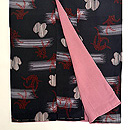 夕闇に萩の文様小紋