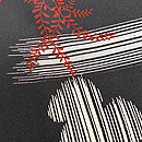 夕闇に萩の文様小紋