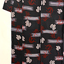 夕闇に萩の文様小紋