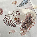 白地貝尽くし文様付下