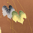 丁子茶色蔦の葉文様羽織　質感・風合
