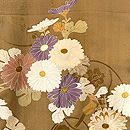 柴染色菊文様羽織　質感・風合