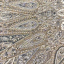 モスグレーにベージュ色カシミール羽織　質感・風合