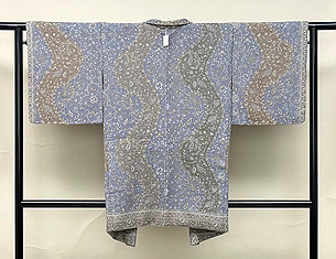 薄群青に芝翫茶カシミール羽織