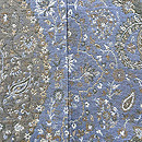 薄群青に芝翫茶カシミール羽織　質感・風合