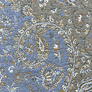 薄群青に芝翫茶カシミール羽織　質感・風合