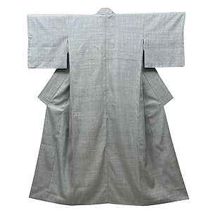 浦野理一作 水浅黄色縦節無地袷