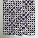 変わり麻の葉文様　紫根絞り染めの袷着物