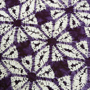 変わり麻の葉文様　紫根絞り染めの袷着物