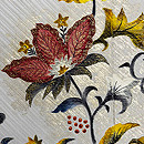 灰白色地唐花文様訪問着