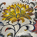 灰白色地唐花文様訪問着