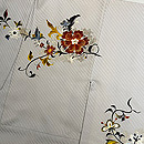 灰白色地唐花文様訪問着