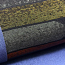 黒地流水に霞文様小紋