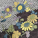 濃き色地に四君子刺繍の付下