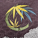 濃き色地に四君子刺繍の付下